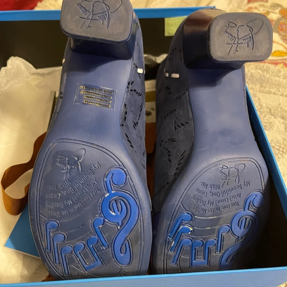 Stylish Blue and Orange Women's Fluevog Boots - Picture 2 of 9